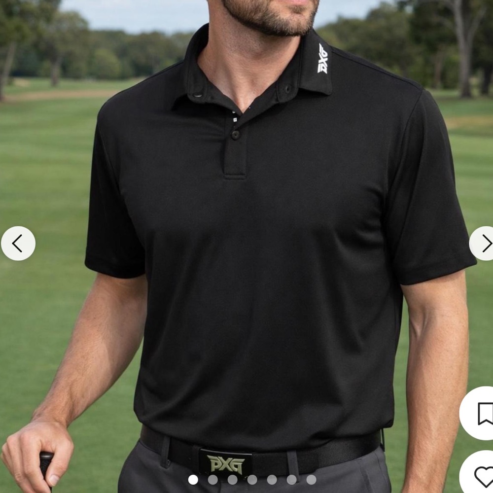 PXG Xtreme Golf Men's Black Polo Shirt with Ventilation Size Small